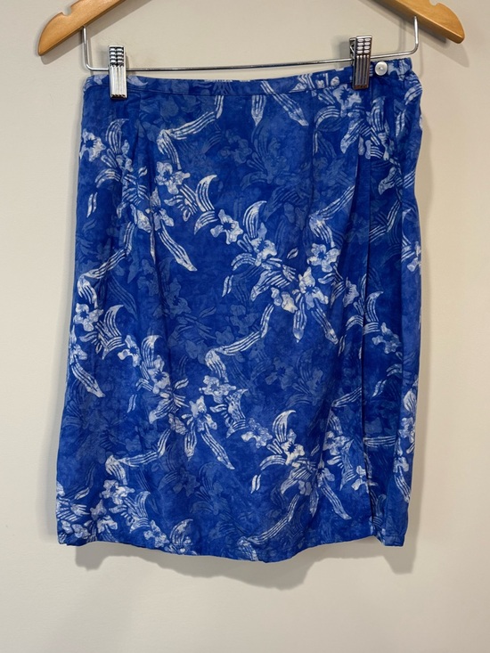 Nomadic Traders Dresses & Skirts - NTCO Nomadic Traders Women's Blue Floral Rayon Wrap Skirt Tropical Resort Boho M